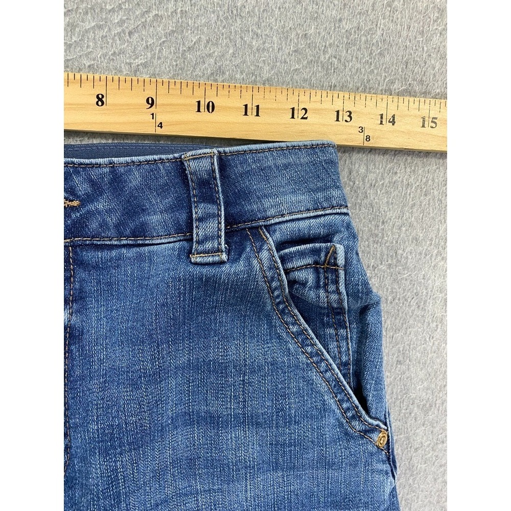 Democracy Ab Technology Wide Leg Jeans Womens Size 2 Blue Cargo Stretch Raw Hem - Picture 2 of 9